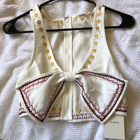 TULAROSA Tavi Crop Top in Ivory .Size XS - Picture 8 of 12